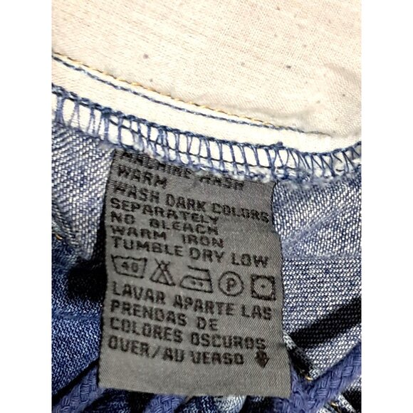 90s Liz Wear Liz Claiborne Lace-Up Back Denim Maxi Skirt Button Front Boho Prari - Picture 10 of 11